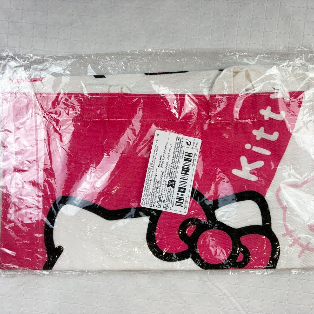 Hello Kitty Pink and White Canvas Tote Bag - Picture 4 of 6